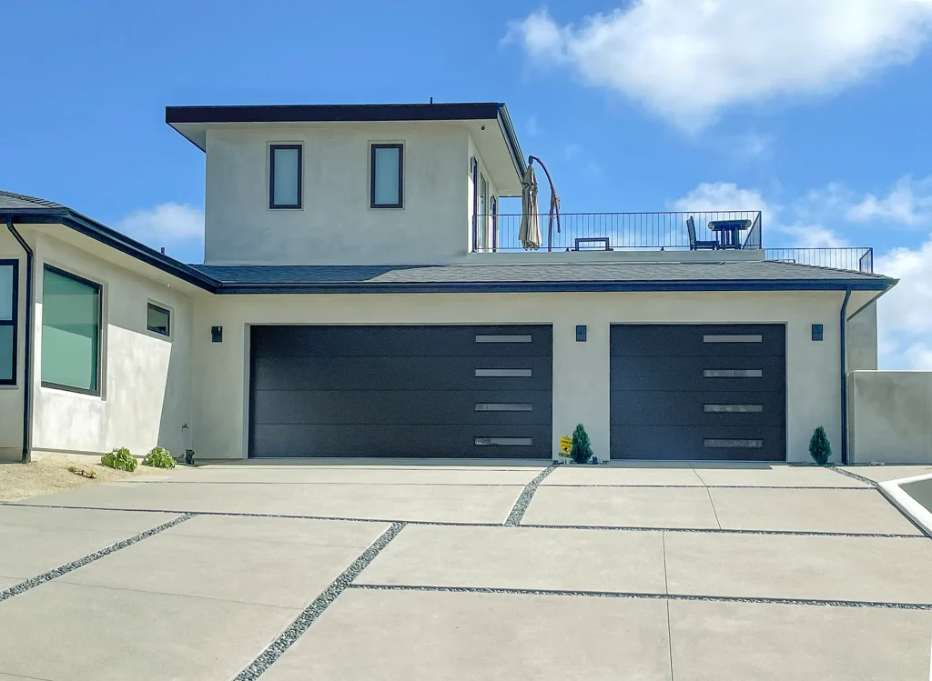 front view of residential garage door house