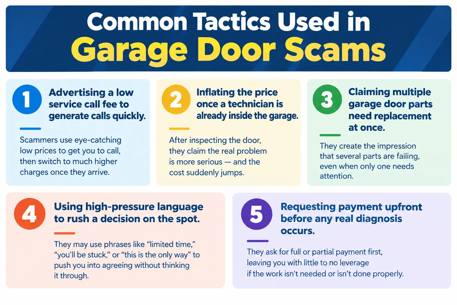Common Tactics Used in Garage Door Scams
