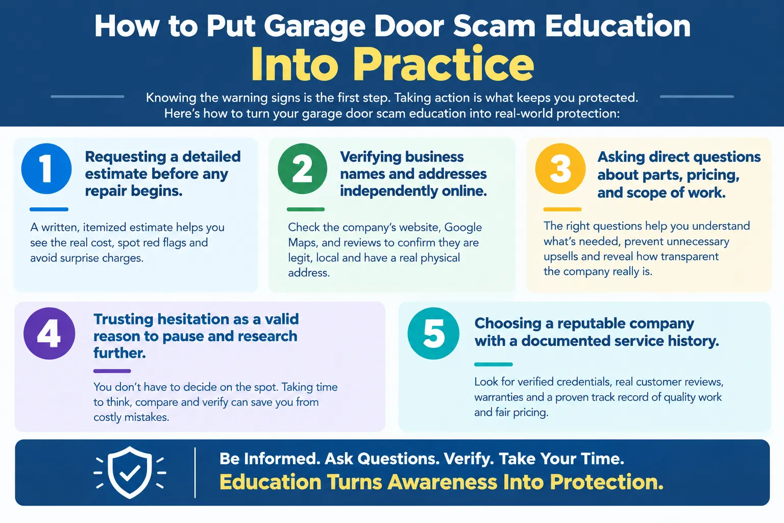 How to Put Garage Door Scam Education Into Practice