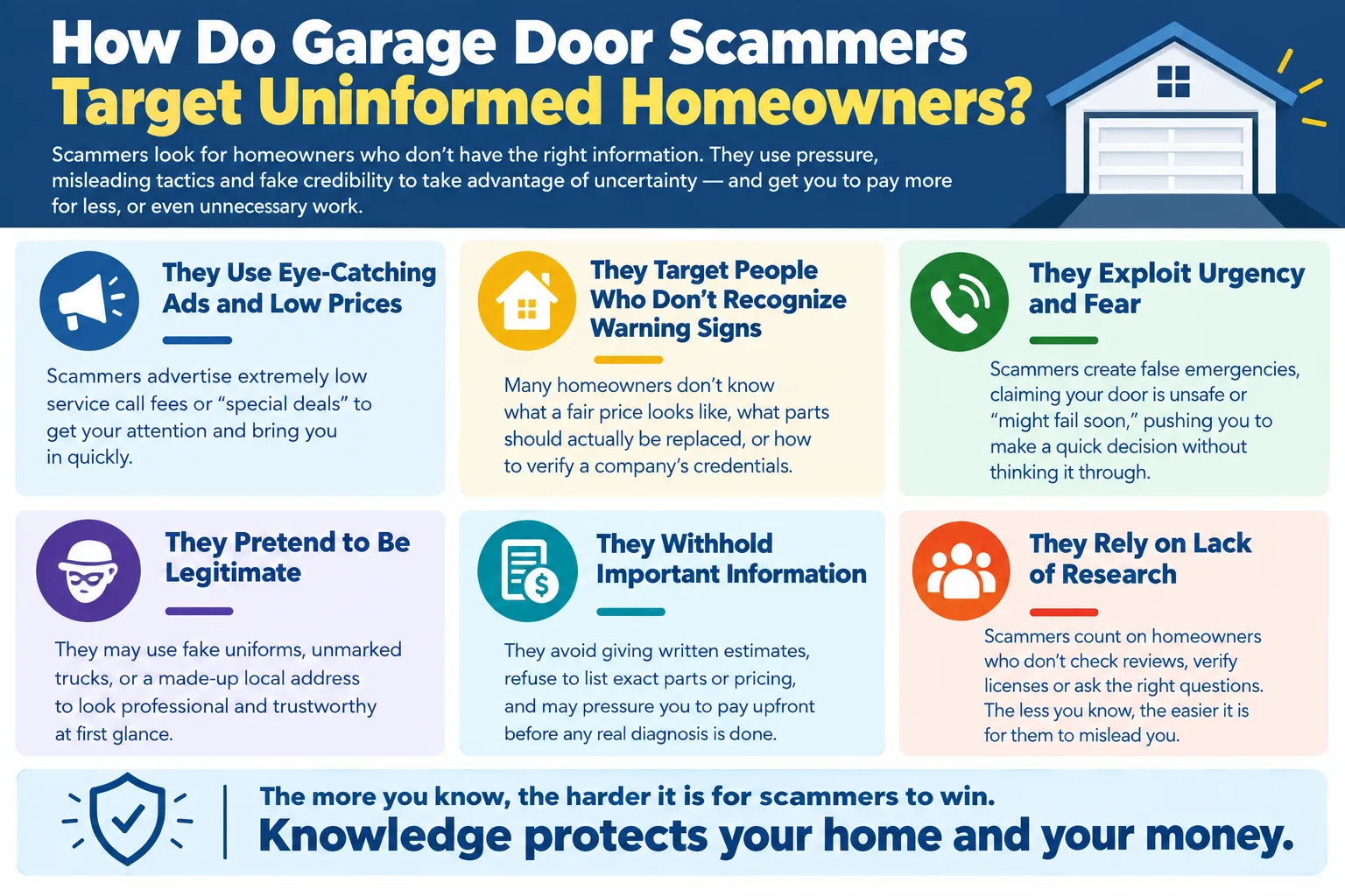 How Do Garage Door Scammers Target Uninformed Homeowners